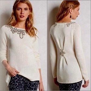 Anthropologie Cream Sweater